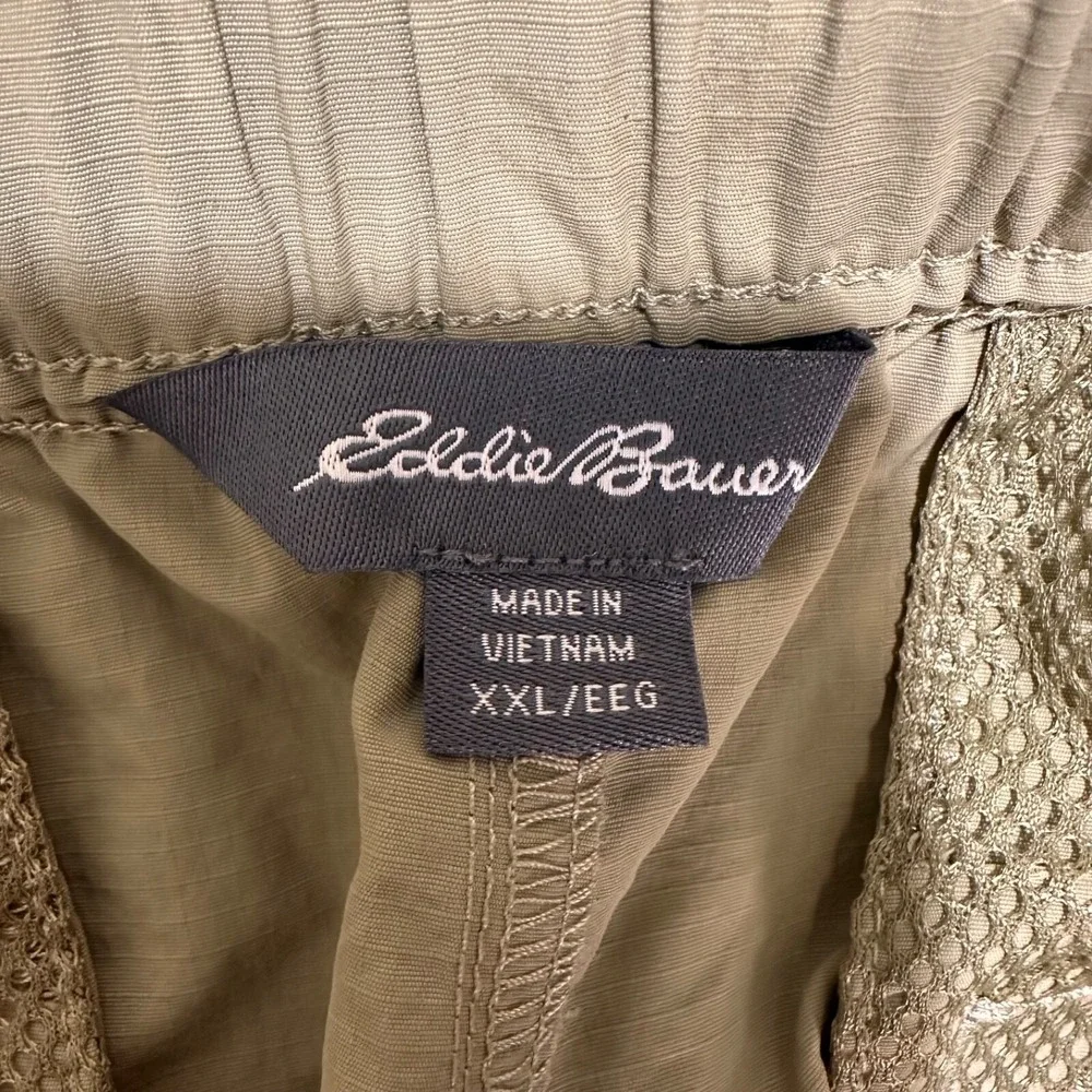 Eddie Bauer Mens XXL Khaki Tan Ripstop Tech Pull On Shorts NWT NEW‎